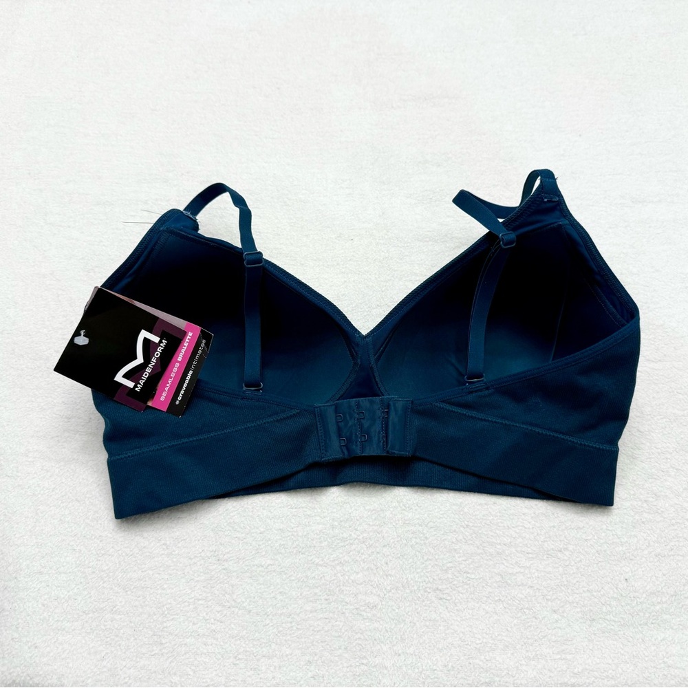 Maidenform Wireless Stretch Rib Seamless Bralette - Teal Size LG - Picture 3 of 7